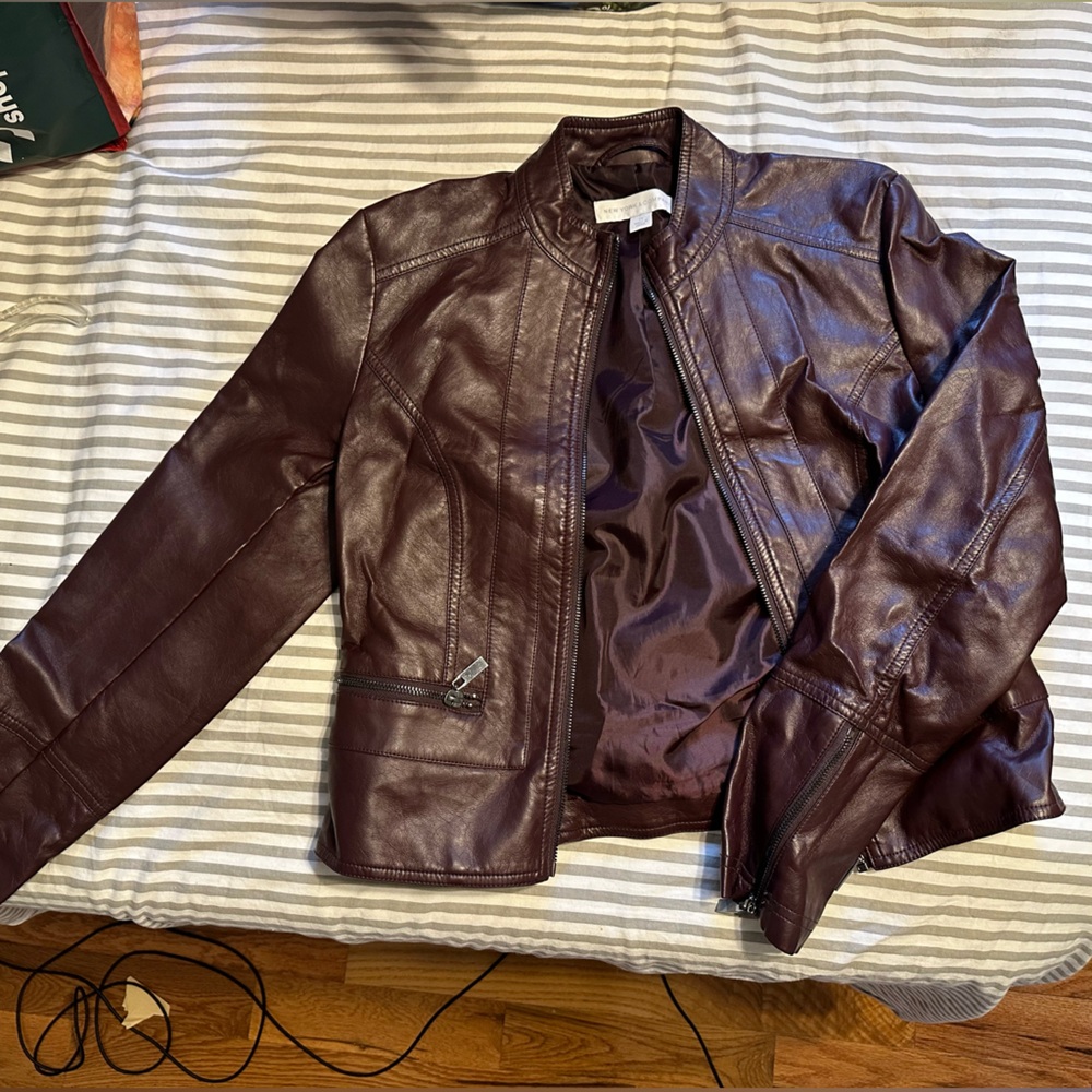 Dark burgundy Moto Jacket